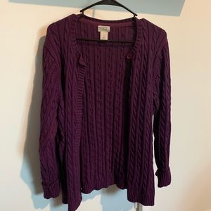 L. L. Bean Dark Purple Button Down Sweater